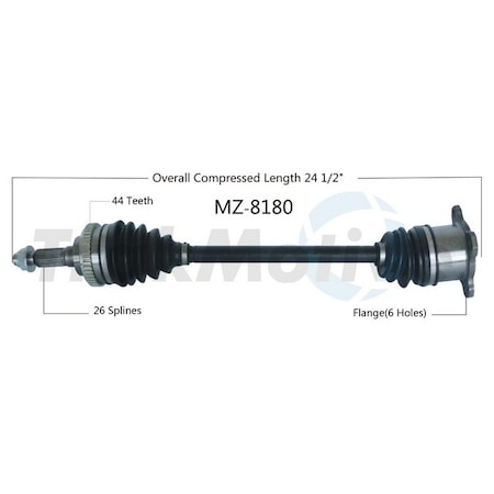 Surtrack Axle Cv Axle Shaft, Mz-8180 MZ-8180